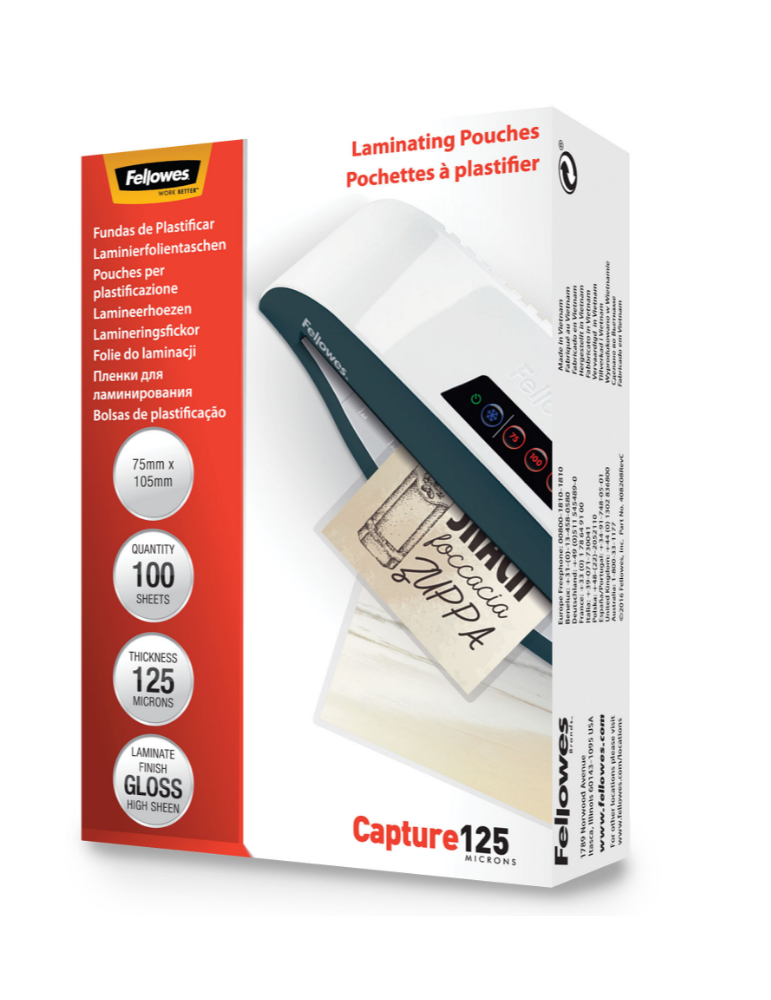 LAMINAT POUCH 75X105MM 125MIC 100PK