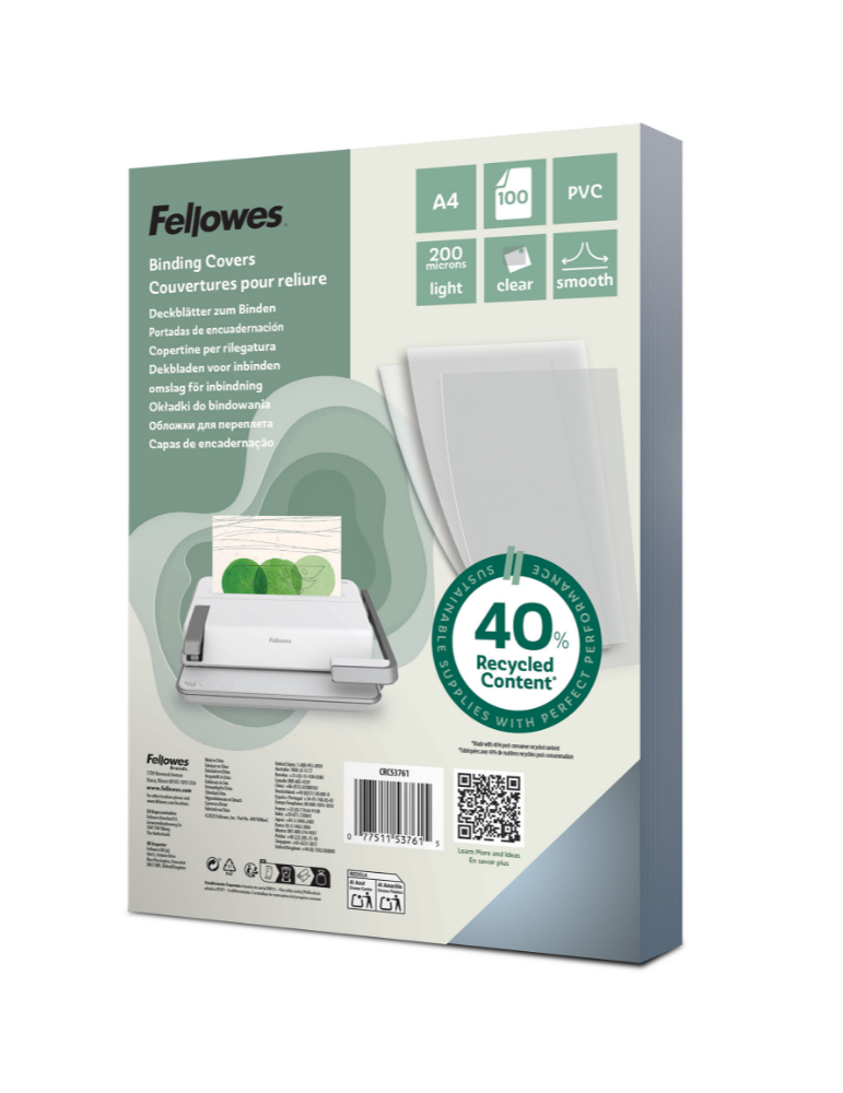 PVC COVER A4 200 MICRONS CLEAR 100PK