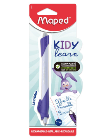 Stylo d'apprentissage effaçable bleu KIDY LEARN, lapin, en blister