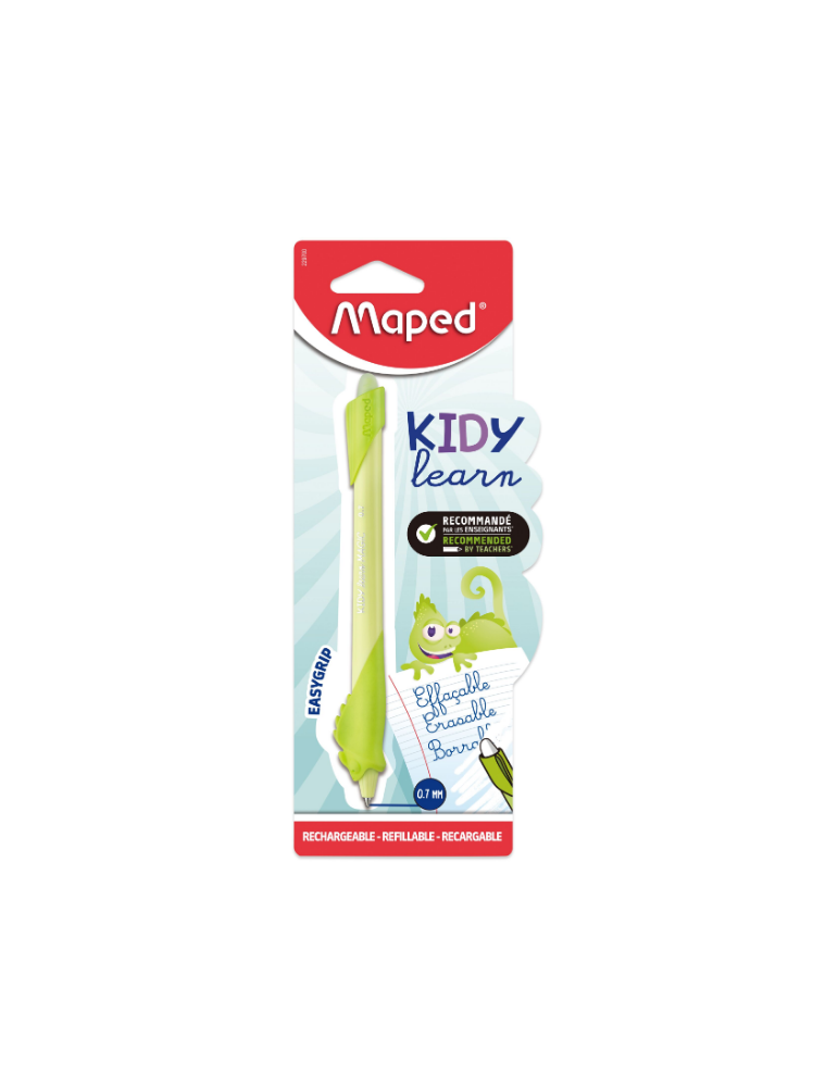 Stylo d'apprentissage effaçable bleu KIDY LEARN, caméléon, en blister