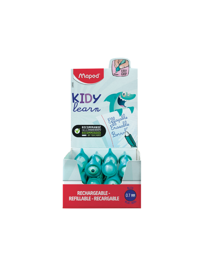 1 x Stylo d'apprentissage effaçable bleu KIDY LEARN, requin, en présen