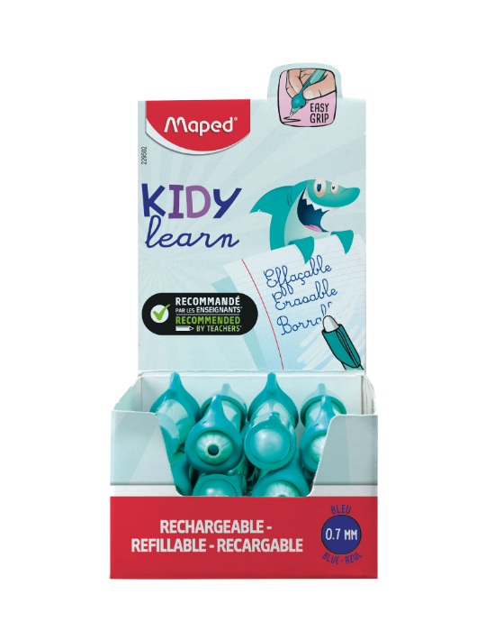 1 x Stylo d'apprentissage effaçable bleu KIDY LEARN, requin, en présen
