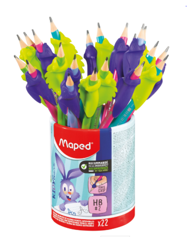 Pot de 22 Crayons graphite BLACK'PEPS KIDY LEARN triangulaire HB, embo