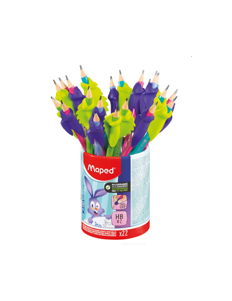Pot de 22 Crayons graphite BLACK'PEPS KIDY LEARN triangulaire HB, embo