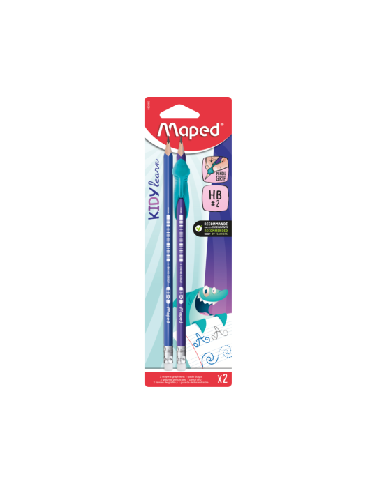 Blister de 2 Crayons graphite BLACK'PEPS KIDY LEARN triangulaire HB, e