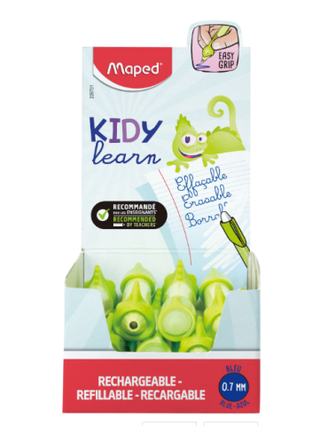 1 x Stylo d'apprentissage effaçable bleu KIDY LEARN, caméléon, en prés