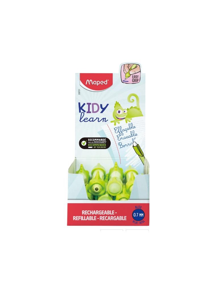 1 x Stylo d'apprentissage effaçable bleu KIDY LEARN, caméléon, en prés