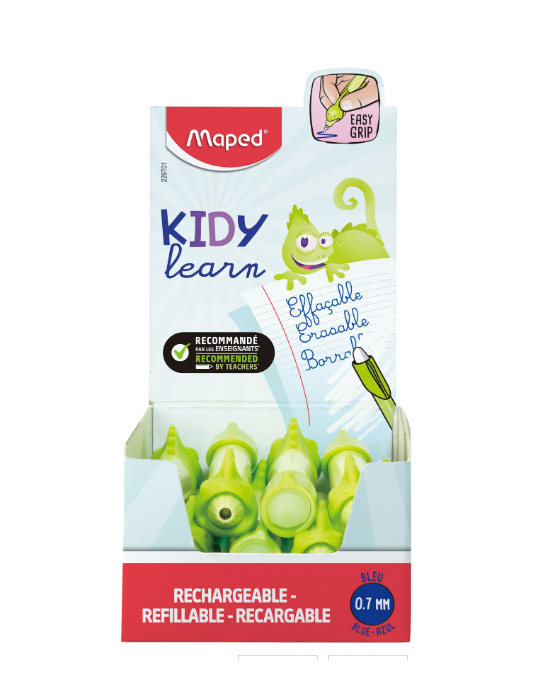 1 x Stylo d'apprentissage effaçable bleu KIDY LEARN, caméléon, en prés