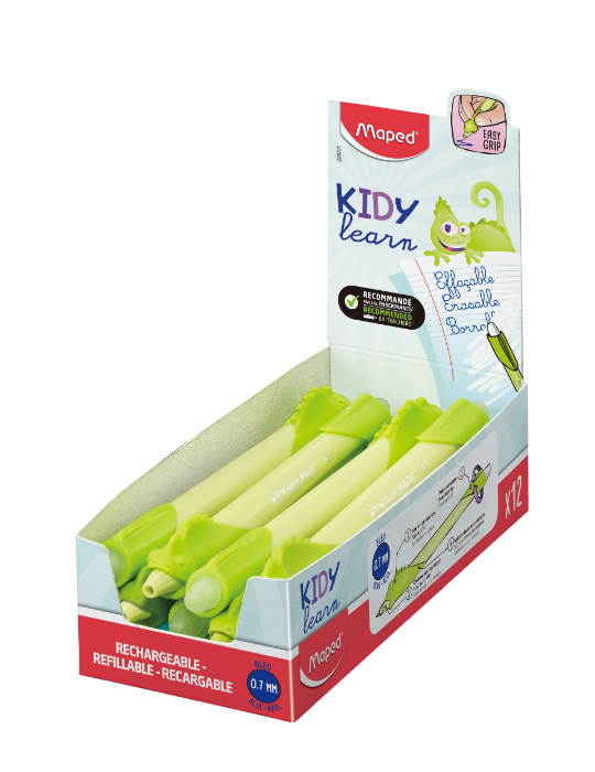 1 x Stylo d'apprentissage effaçable bleu KIDY LEARN, caméléon, en prés