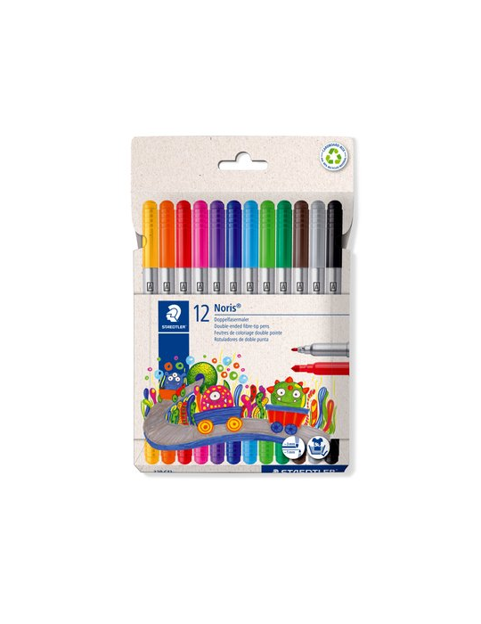 Noris feutre à double pointe - étui carton 12 pc