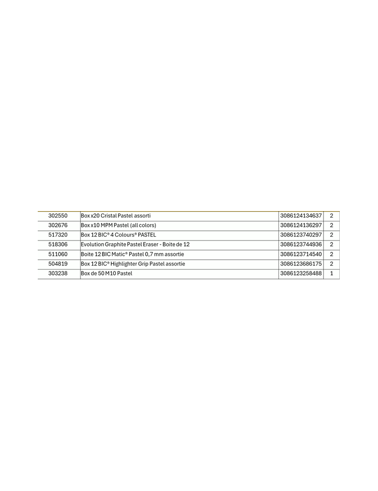 BIC® Pastel 26 - Empty CDSP