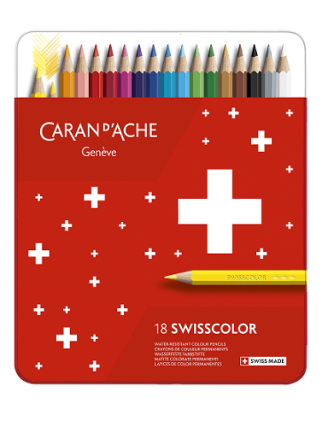 boîte métal à 18 couleurs, crayons permanents