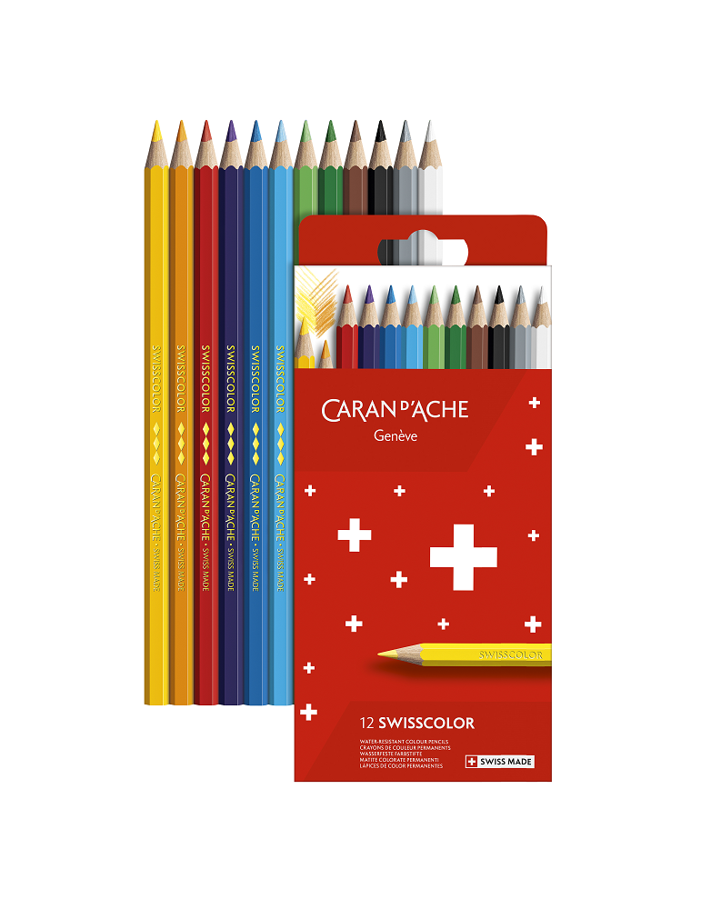 SWISSCOLOR CARTON CRAYONS PERM 12 pces