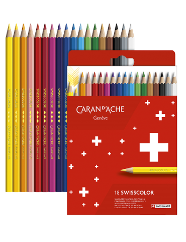 SWISSCOLOR CARTON CRAYONS PERM 18 pces