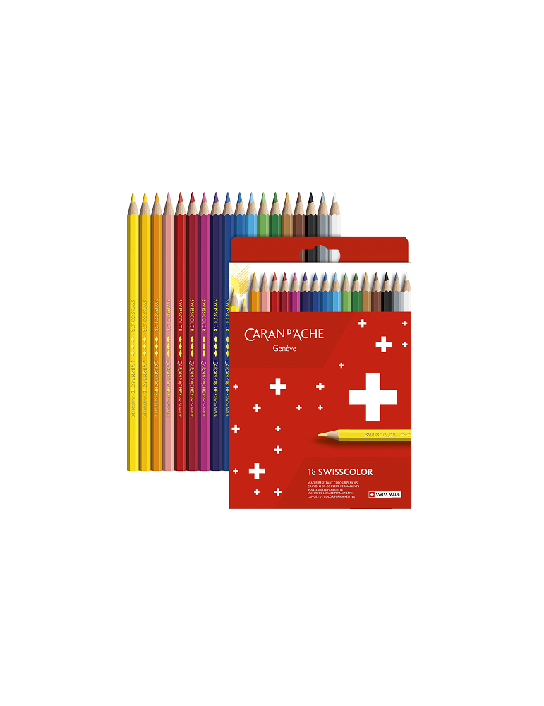 SWISSCOLOR CARTON CRAYONS PERM 18 pces