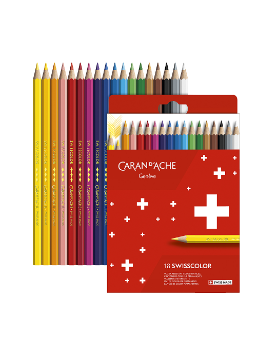 SWISSCOLOR CARTON CRAYONS PERM 18 pces