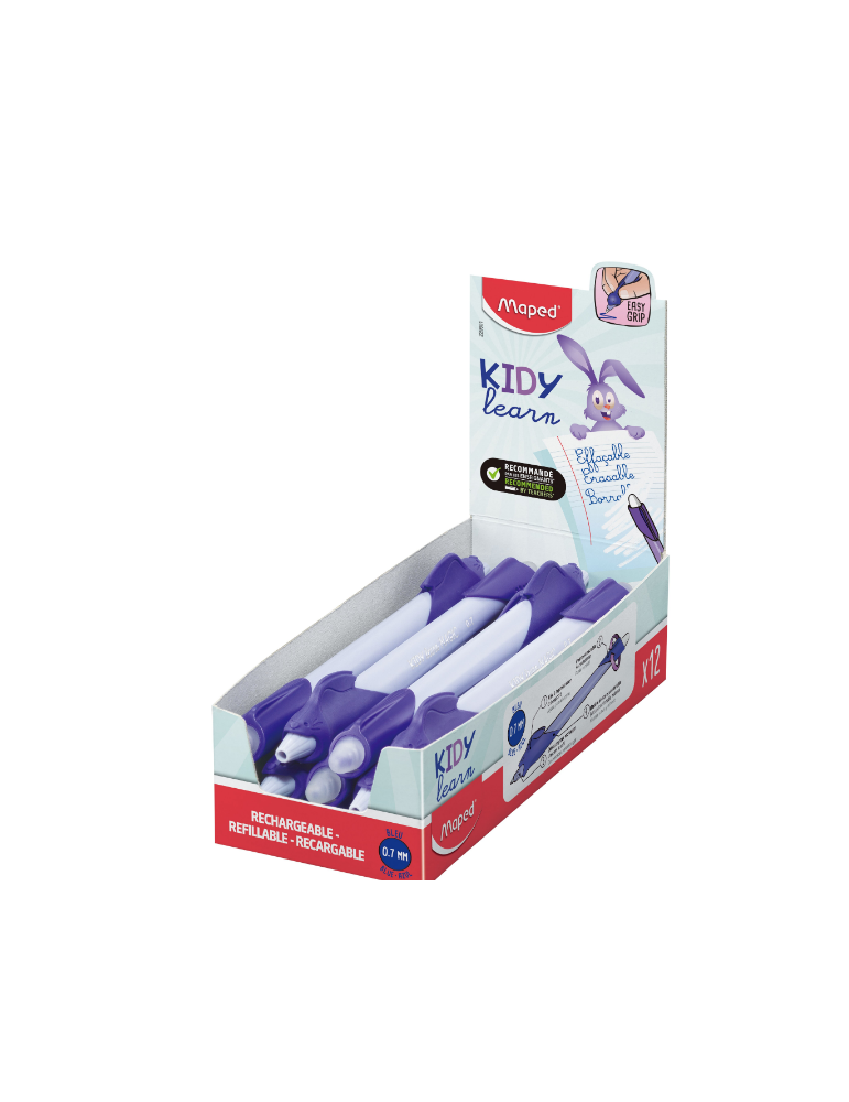 Stylo d'apprentissage effaçable bleu KIDY LEARN, lapin, BOITE 12