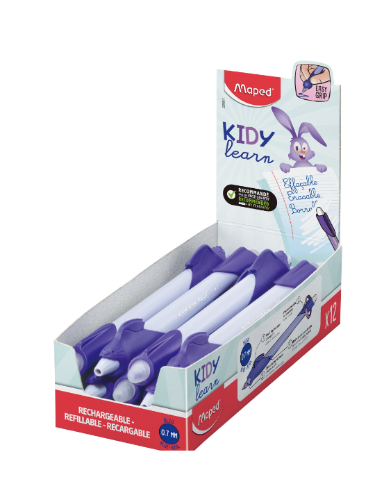 Stylo d'apprentissage effaçable bleu KIDY LEARN, lapin, BOITE 12