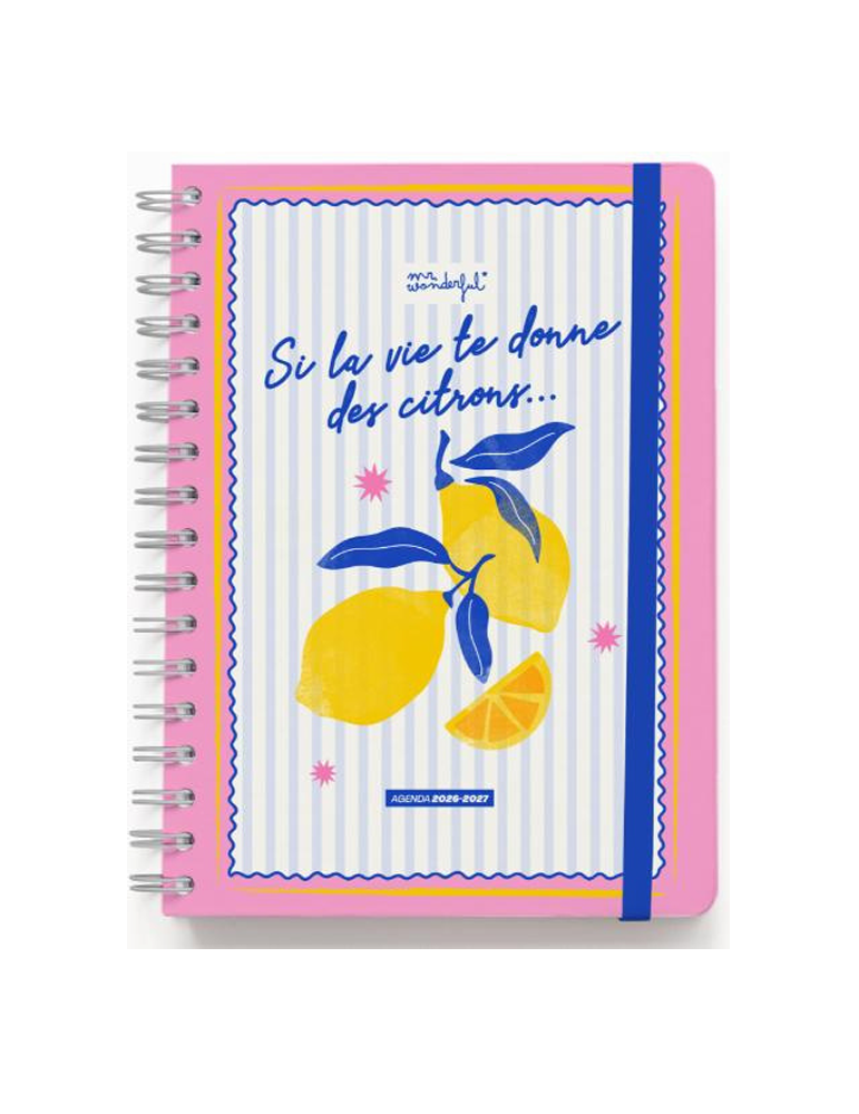 Agenda Mr. Wonderful 2026-27 Journalier - Si la vie te donne des citro