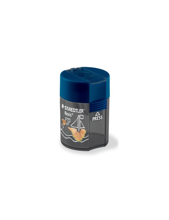 slijper plastiek potje, rond, dubbel model