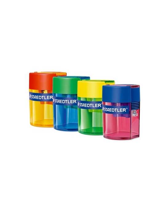 taille-crayon boîtier plastique, rond, transparent