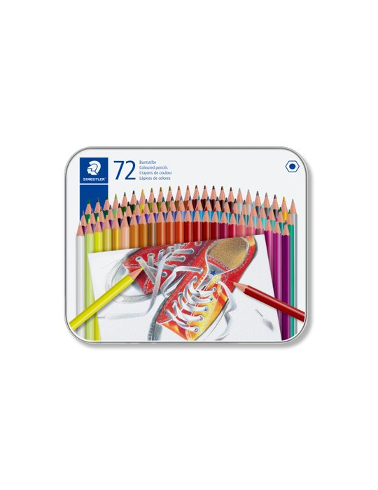 Houtvrij kleurpotlood - metalen etui 72 st