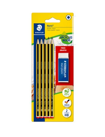 Noris crayon - blister 5 x HB + gomme gratis