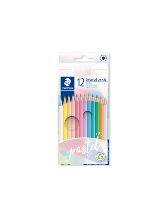 crayons de couleur - étui carton 12 pc pastel