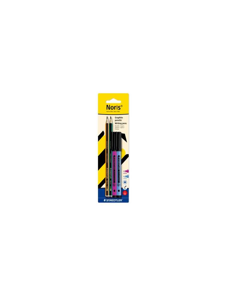 Blister 2 Noris potlood HB en 2 Noris writing pen trend 1