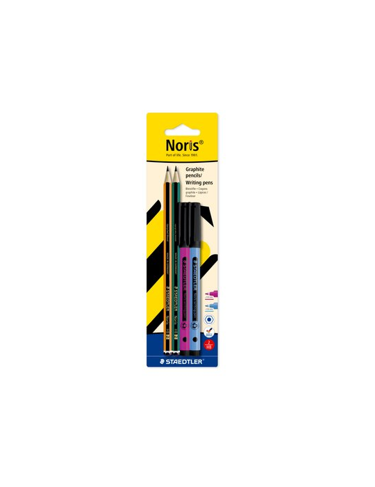 Blister 2 Noris potlood HB en 2 Noris writing pen trend 1