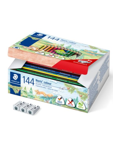 Noris colour driekantig kleurpotlood - display 144 st