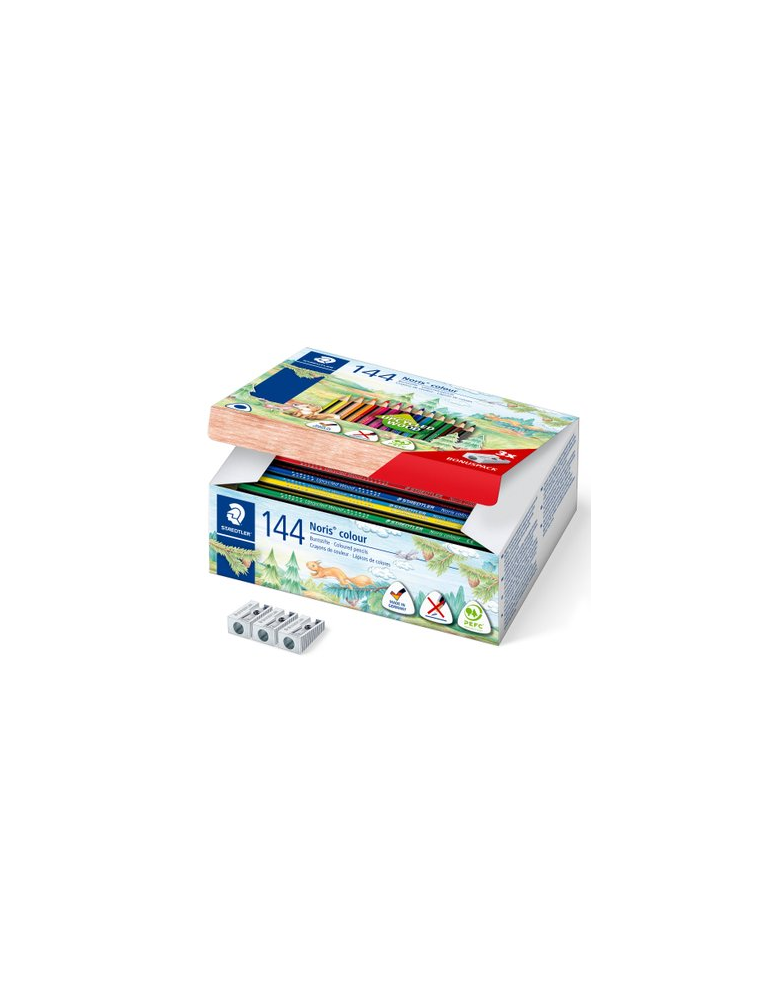 Noris colour driekantig kleurpotlood - display 144 st