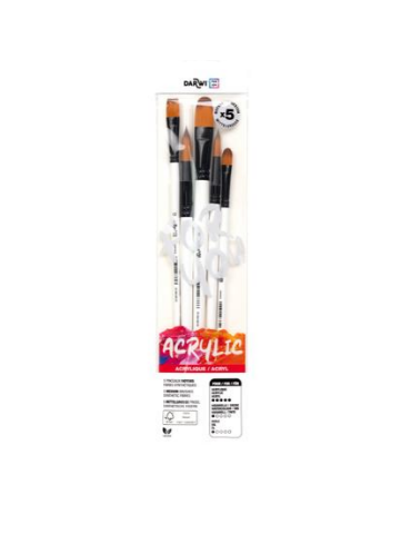 Darwi For You set de 5 pinceaux moyens - Blanc