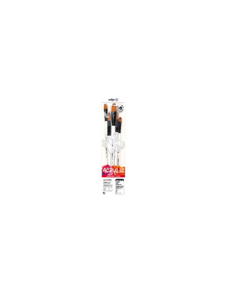 Darwi For You set de 5 pinceaux moyens - Blanc