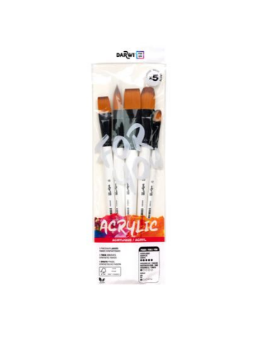Darwi For You set de 5 pinceaux larges - Blanc