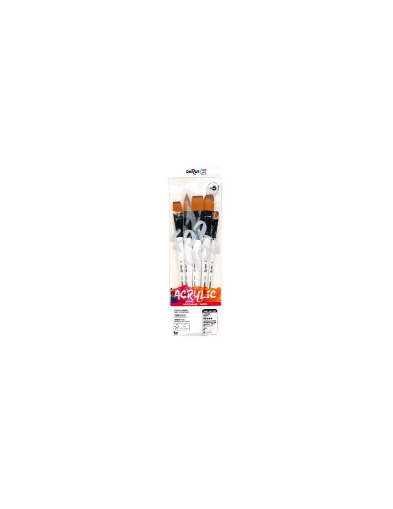 Darwi For You set de 5 pinceaux larges - Blanc