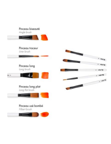 Darwi For You Set de 5 pinceaux fins 2 - Blanc - New 2