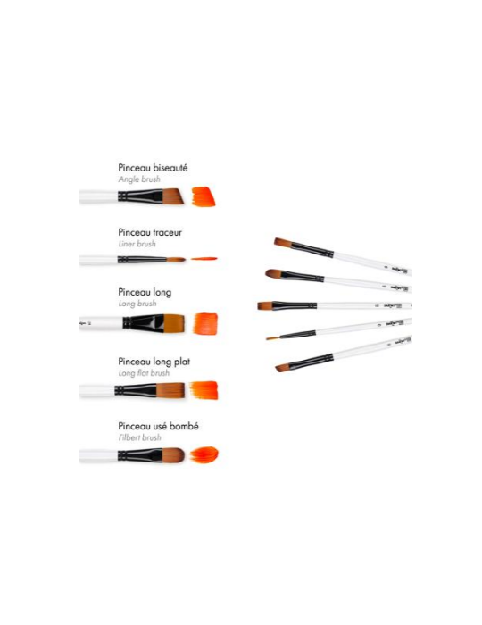 Darwi For You Set de 5 pinceaux fins 2 - Blanc - New