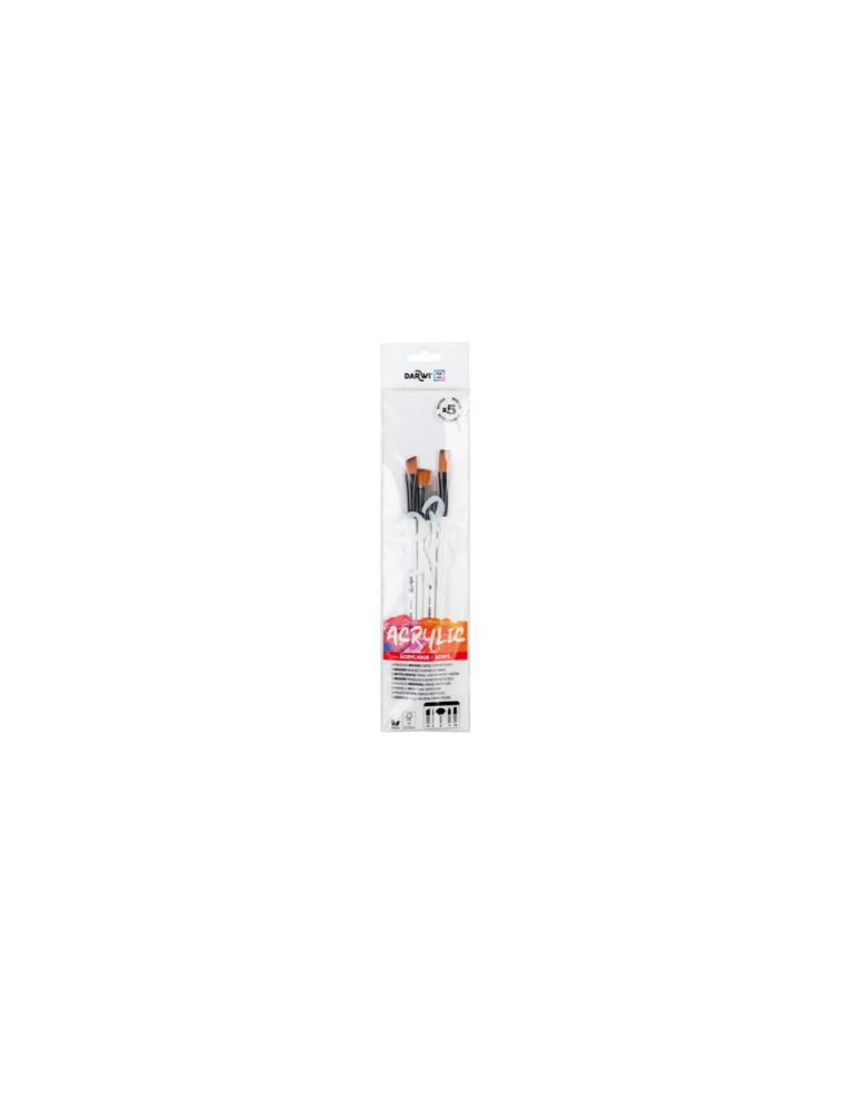 Darwi For You Set de 5 pinceaux moyens 2 - Blanc - New