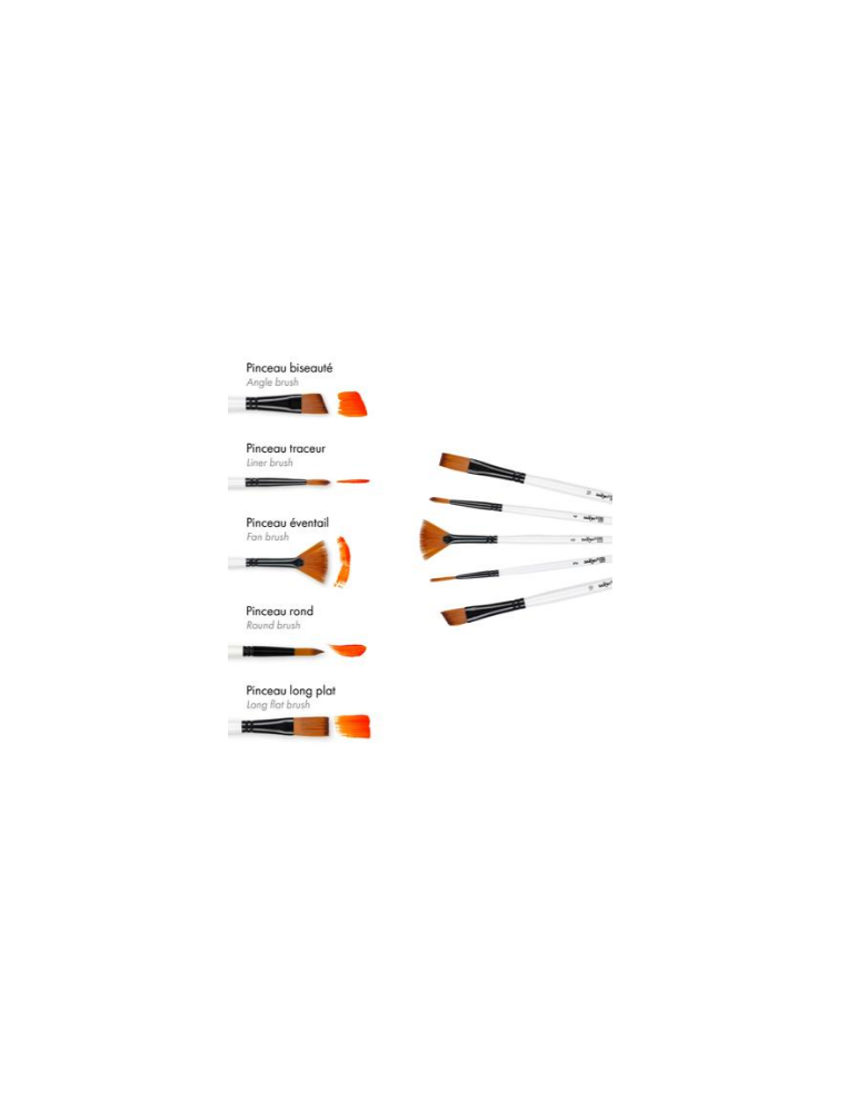 Darwi For You Set de 5 pinceaux moyens 2 - Blanc - New