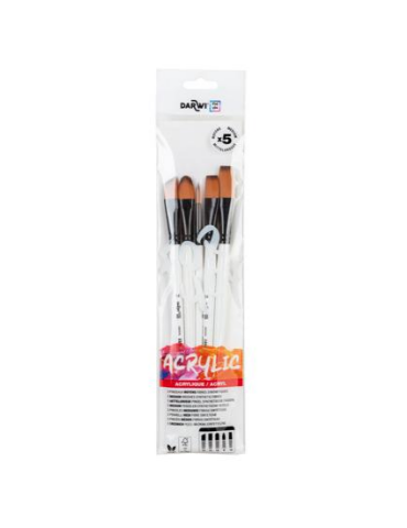 Darwi For You Set de 5 pinceaux moyens 3 - Blanc - New