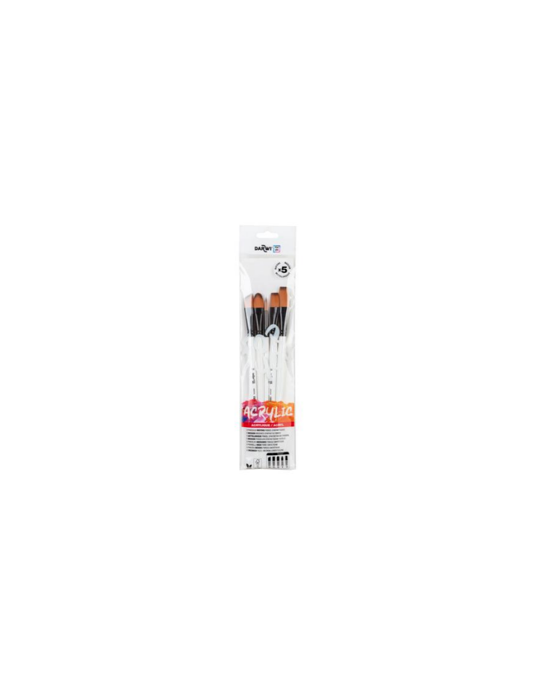 Darwi For You Set de 5 pinceaux moyens 3 - Blanc - New