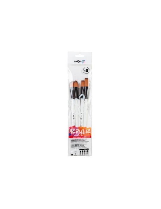 Darwi For You Set de 5 pinceaux moyens 3 - Blanc - New