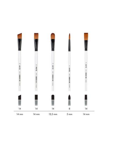 Darwi For You Set de 5 pinceaux moyens 3 - Blanc - New 2