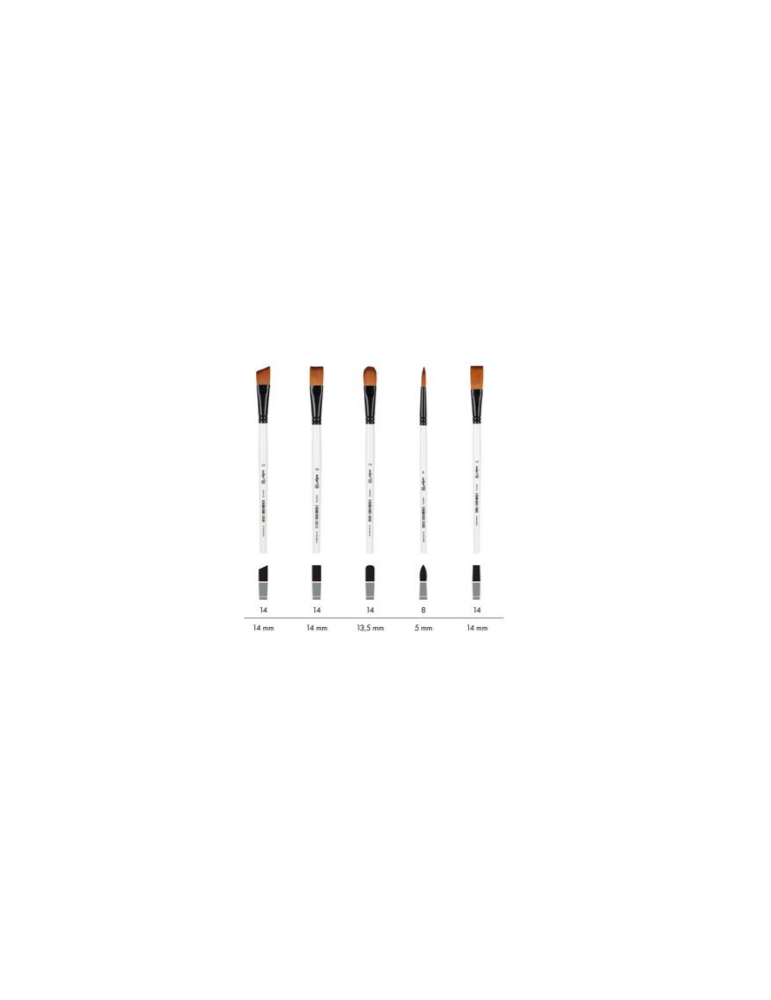 Darwi For You Set de 5 pinceaux moyens 3 - Blanc - New
