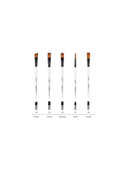 Darwi For You Set de 5 pinceaux moyens 3 - Blanc - New