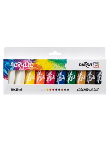 Darwi For You set de peinture acrylique - 10x20 ml - Assortiment