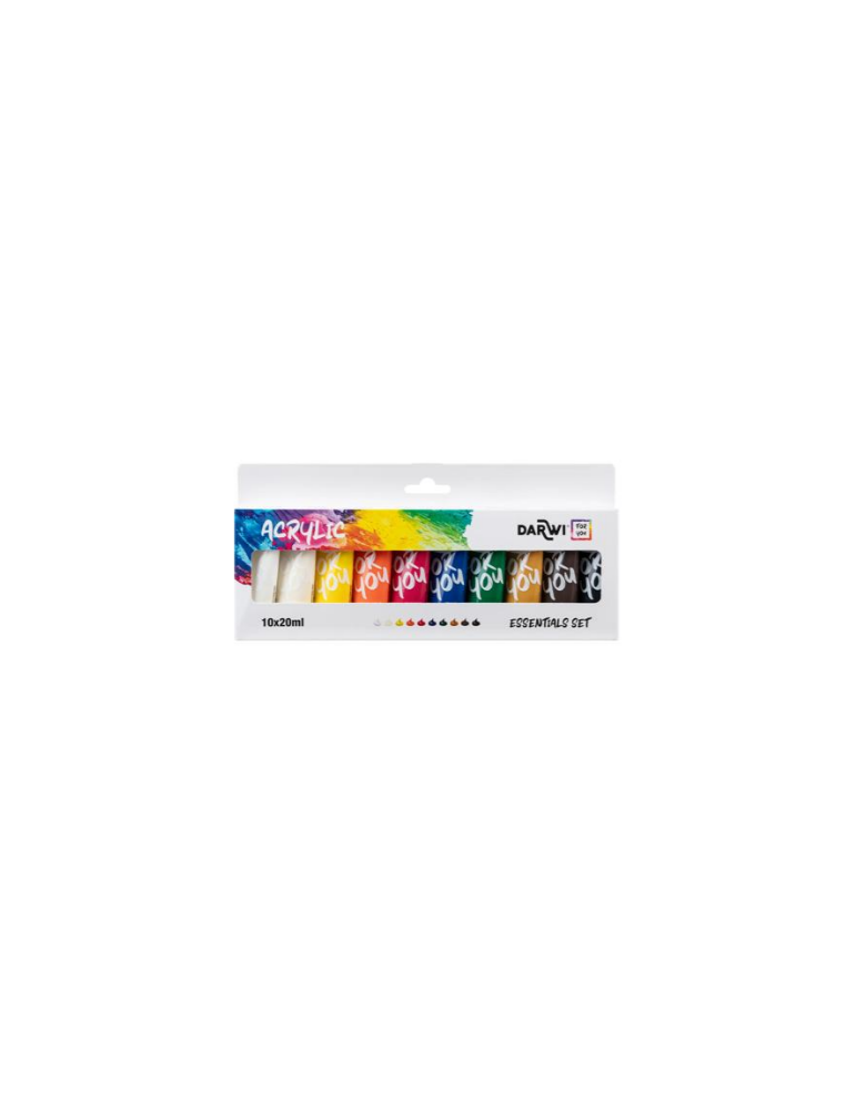 Darwi For You set de peinture acrylique - 10x20 ml - Assortiment