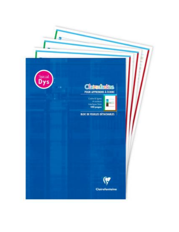 Bloc d'écriture spécial Dys encollé en-tête A4 100 pages détachables c