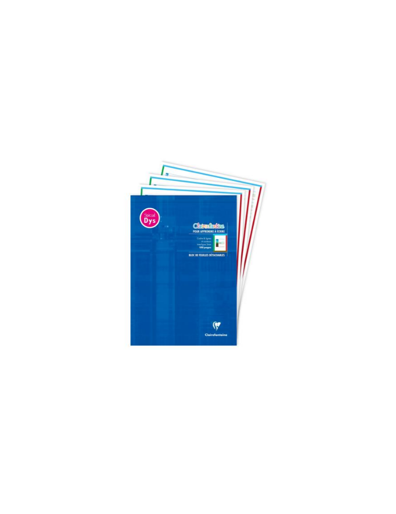 Bloc d'écriture spécial Dys encollé en-tête A4 100 pages détachables c